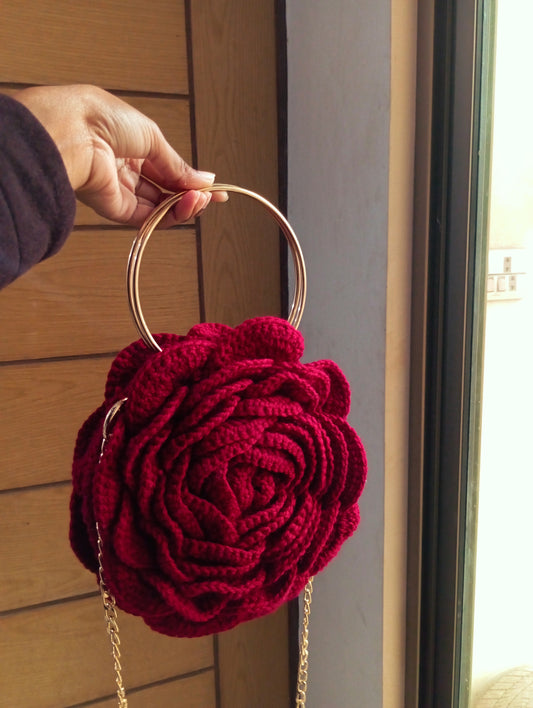 Rose crochet bag
