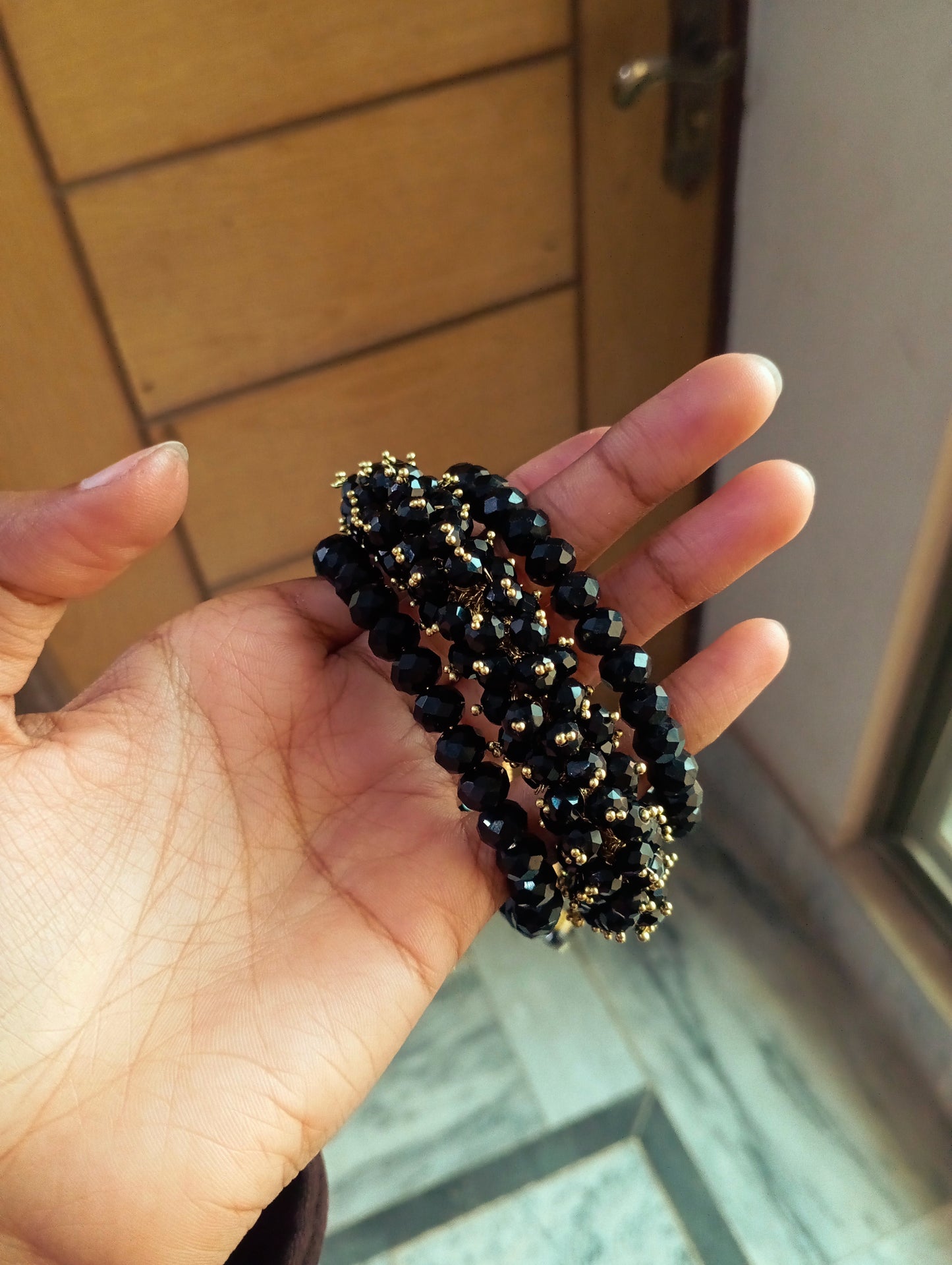 Beaded gajra bracelet set