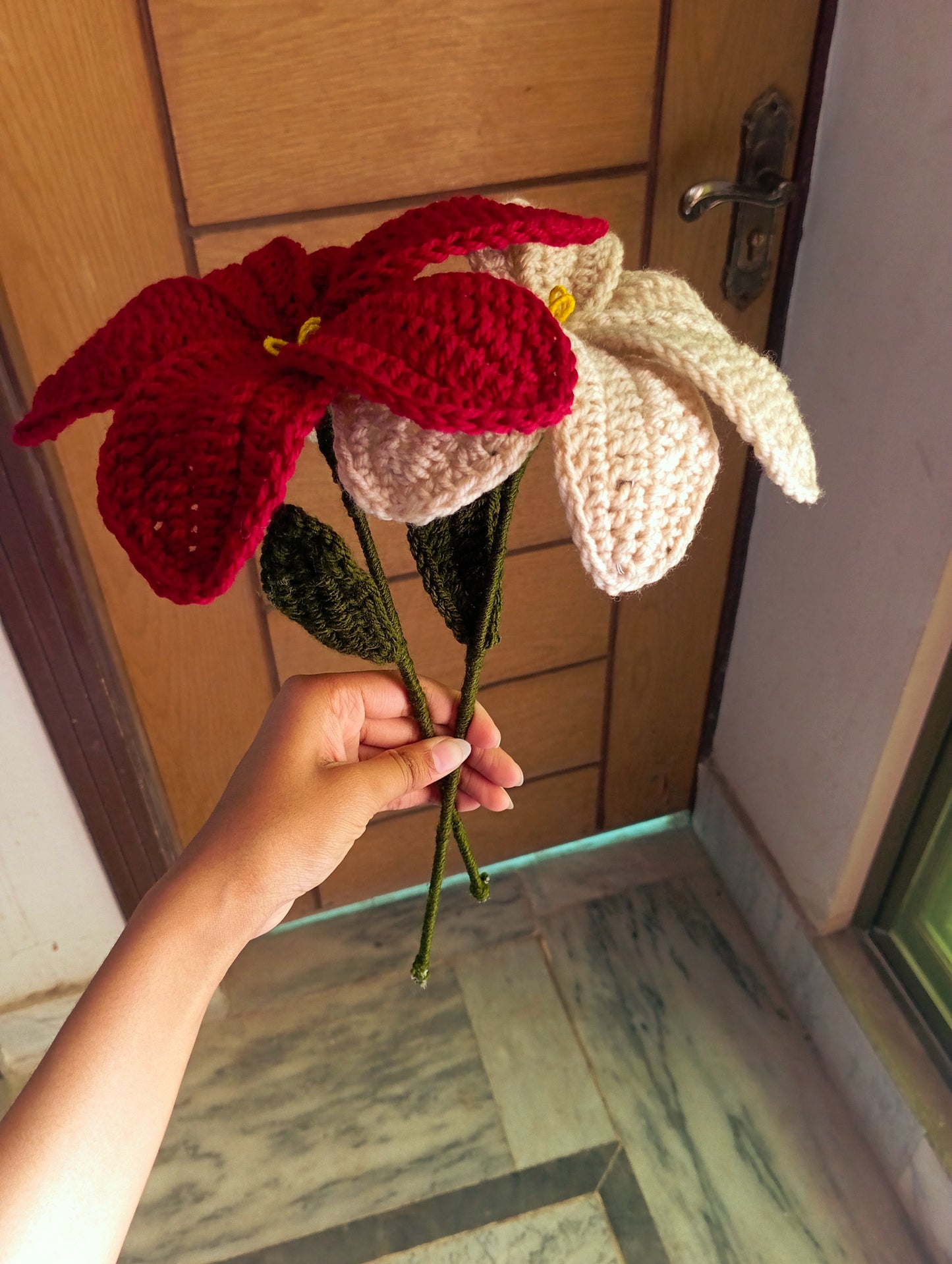 Crochet lilies pair